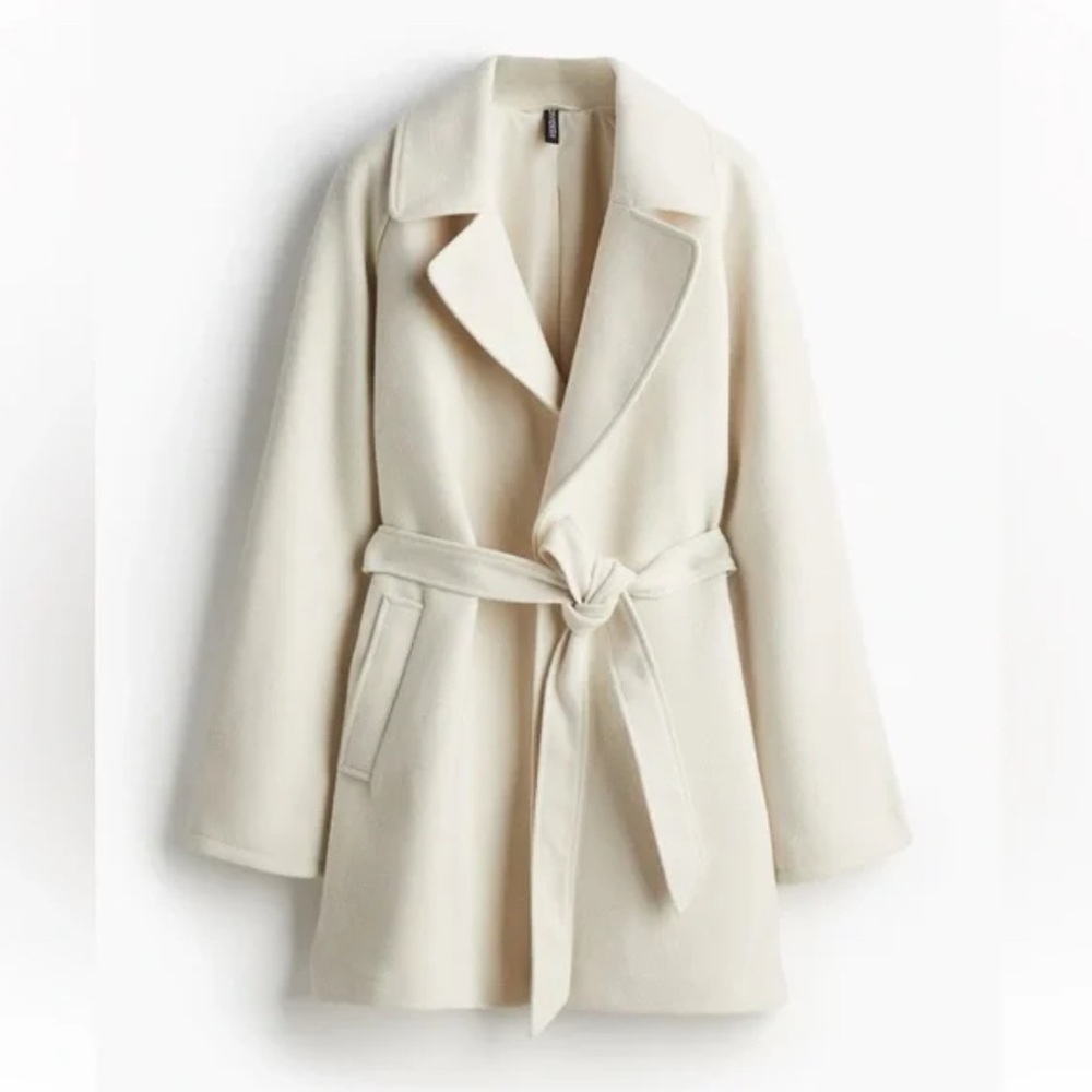 H&M Cream Belted Coat